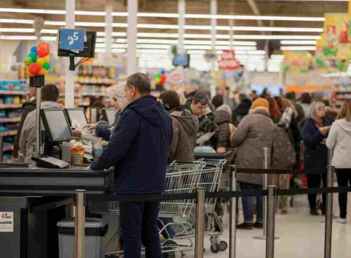 Offerta Eurospin, fila supermercato